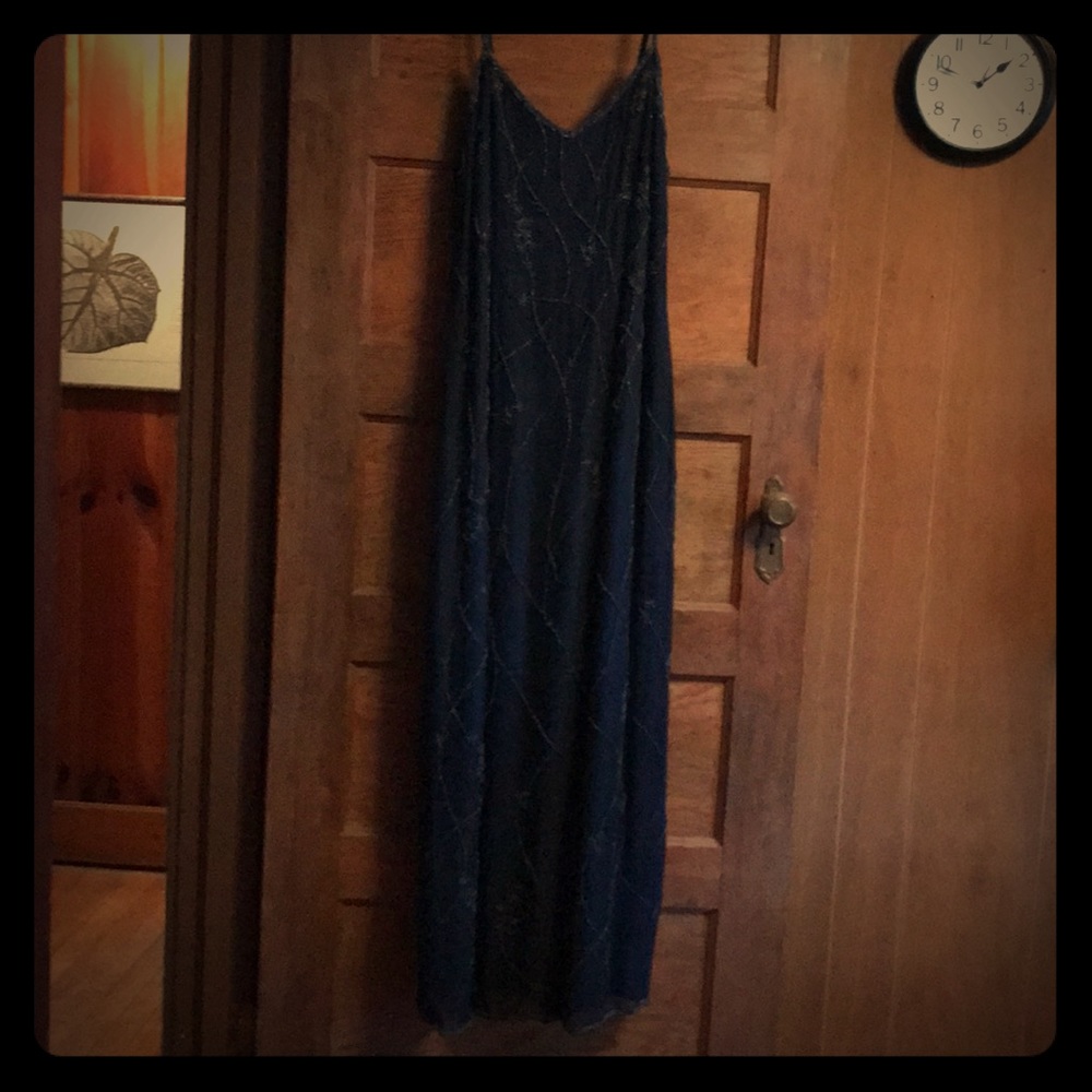 Scala beaded dress with slit